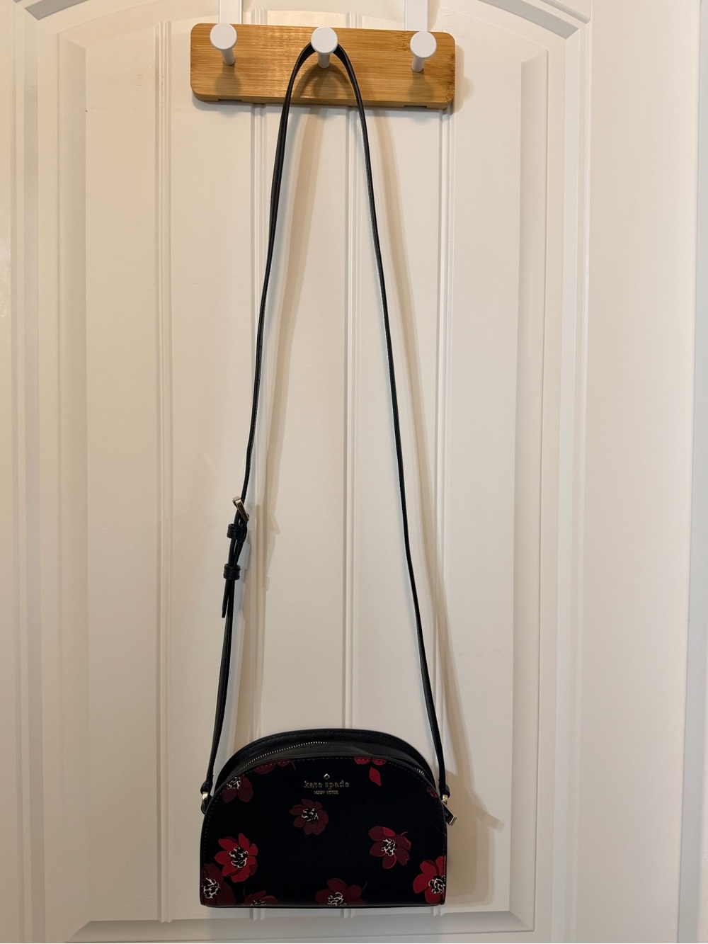 kate spade Black Crossbody with Red Floral Print
